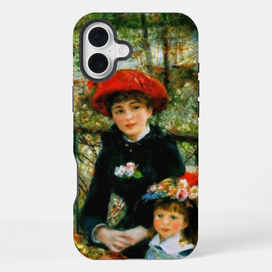 ルノワールによるテラス上の二姉妹 iPhoneケース (裏面)