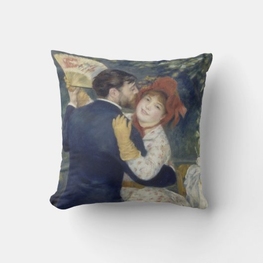 ルノワールのヴィンテージ印象派芸術、農村のダンス クッション (正面)