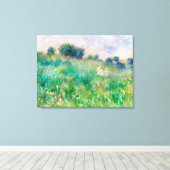ルノワールの印象派の絵画 緑の牧草地 キャンバスプリント (インサイチュ (ウッドフロア))