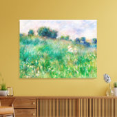 ルノワールの印象派の絵画 緑の牧草地 キャンバスプリント (インサイチュ (リビング))