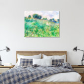 ルノワールの印象派の絵画 緑の牧草地 キャンバスプリント (インサイチュ (寝室))