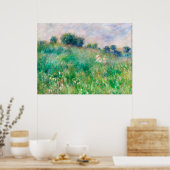 ルノワールの印象派の絵画 緑の牧草地 ポスター (キッチン)
