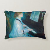 ルノワールの女 ピアノ 音楽 演奏家 アクセントクッション (正面)