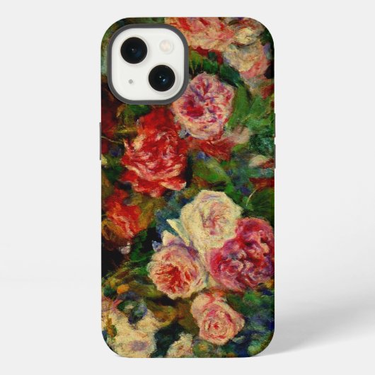 ルノワールの絵画「バラ」 iPhoneケース (裏面)