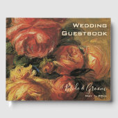 ルノワールの花瓶のバラ、ヴィンテージアートウェディング ゲストブック (正面)