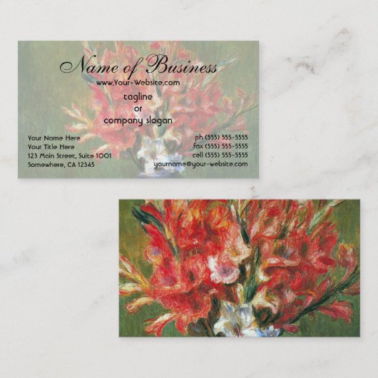 ルノワールの静物花と果物 名刺 (正面/裏面)