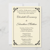 ルノワールの「花瓶のバラ 3」、結婚式 招待状 (裏面)