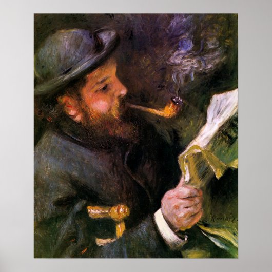 ルノワール - クロード・モネ読書 1872 ポスター (正面)