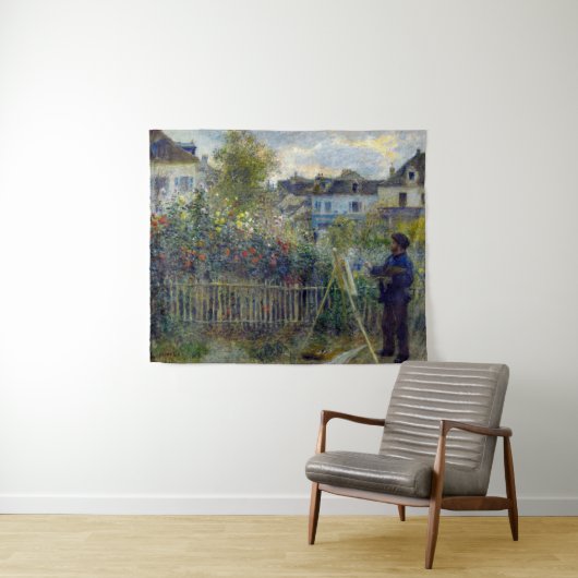 ルノワール - モネ、庭で絵を描く タペストリー (インサイチュ(横))