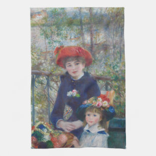 ルノワール 姉妹 テラス フランス印象派 キッチンタオル
