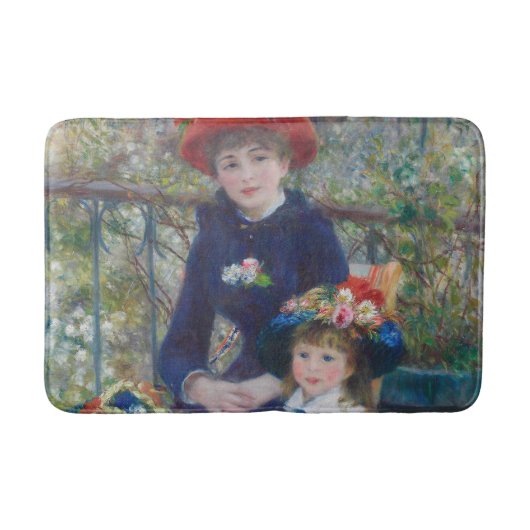 ルノワール 姉妹 テラス フランス印象派  バスマット (正面)