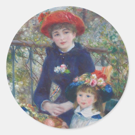 ルノワール 姉妹 テラス フランス印象派 ラウンドシール (正面)