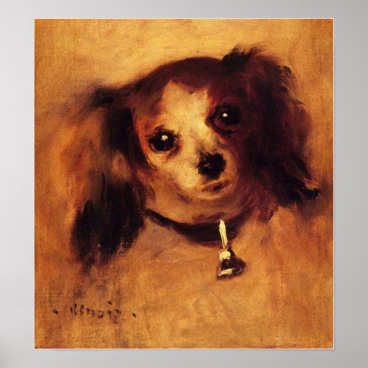 ルノワール - 犬の頭部 1870年 ポスター (正面)