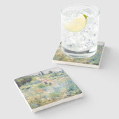 ルノワール - 背の高い草を通る小道 ストーンコースター (横)