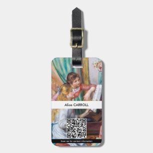 ルノワール - 若いピアノの少女たち - QRコード ラゲッジタグ