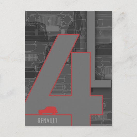 ルノー4Lはがき ポストカード (正面)