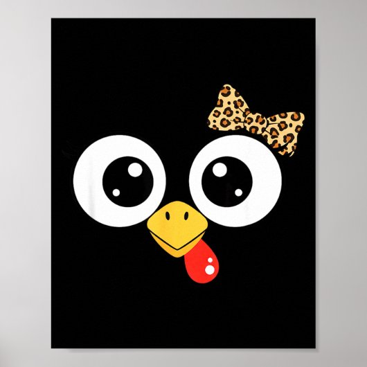 ルバン柄の弓をつけたグーグルアイズの七面鳥, 楽しいキャラクター ポスター (正面)