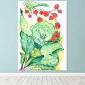 ルバーブ&ラズベリーデザインオンキャンバス キャンバスプリント (インサイチュ (ウッドフロア))