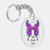 ルパスパープルバタフライあなたの画像フォトキーチェーン キーホルダー (正面左)