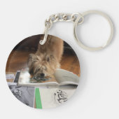 ルパスパープルバタフライあなたの画像フォトキーチェーン キーホルダー (裏面)