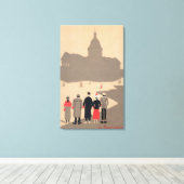 ルパンテオンアールデコシーンパリ，フランス キャンバスプリント (インサイチュ (ウッドフロア))