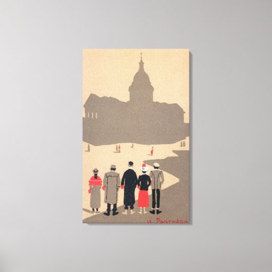 ルパンテオンアールデコシーンパリ，フランス キャンバスプリント (正面)