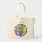 ルパン絵を描のオリジナル野草芸術 ラージトートバッグ (正面)