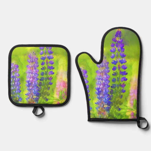 ルパン絵を描のオリジナル野草芸術 鍋つかみ&鍋敷きセット (正面)