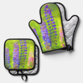 ルパン絵を描のオリジナル野草芸術 鍋つかみ&鍋敷きセット (正面/裏面)