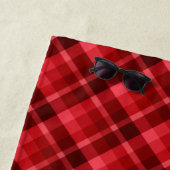 ルビかわいらしー赤格子模様ビーチタオル ビーチタオル (インサイチュ)