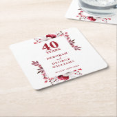 ルビエレガントフローラ40結婚周年 スクエアペーパーコースター (アングル)