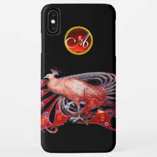 ルビエレガントモノグラム赤ピーコック iPhone XS MAXケース