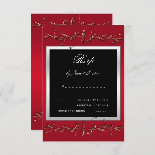 ルビエレガントー宝石40周年結婚記念 出欠カード (正面/裏面)