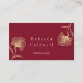 ルビエレガントー赤フローラフェミニン 名刺 (正面)