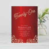 ルビエレガントー赤金ゴールド旋回21st誕生日パーティー 招待状 (スタンド正面)