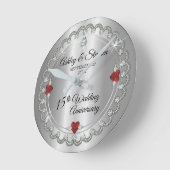 ルビエレガントー |ダイヤモンド結婚15周年 ラウンド壁時計 (傾斜)