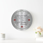 ルビエレガントー |ダイヤモンド結婚15周年 ラージ壁時計 (ホーム)