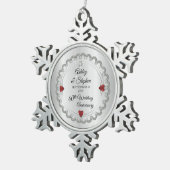 ルビエレガントー |ダイヤモンド結婚40周年 スノーフレークピューターオーナメント (右)