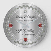 ルビエレガントー |ダイヤモンド結婚40周年 ラージ壁時計 (正面)