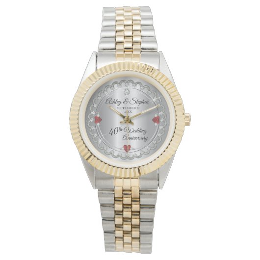 ルビエレガントー |ダイヤモンド結婚40周年 腕時計 (正面)