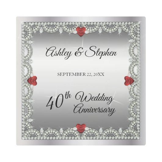 ルビエレガントー |ダイヤ結婚モンド40周年 メタルプリント (正面)