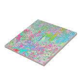ルビオの庭でのアクアとホットピンクのサンライズ タイル (側面)