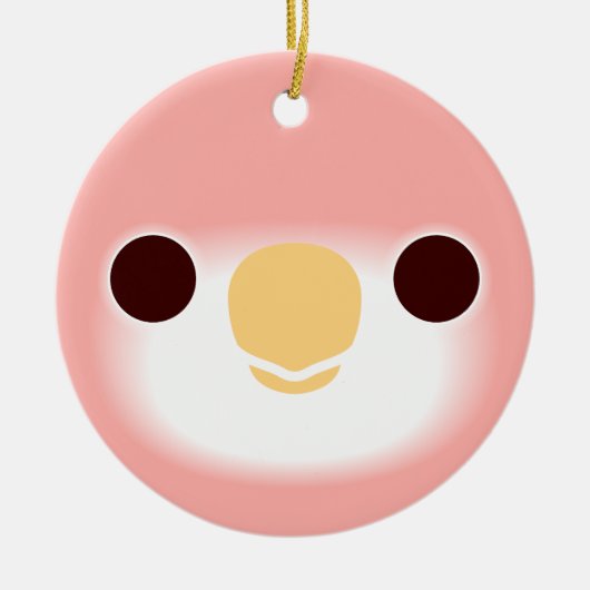 ルビノ・バークのオウムの顔 セラミックオーナメント (正面)