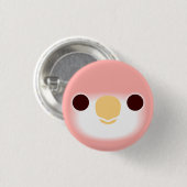 ルビノ・バークのオウムの顔 缶バッジ (正面&裏面)