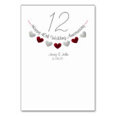 ルビハート結婚のアニバーサリーテーブル番号 テーブルナンバー (裏面)