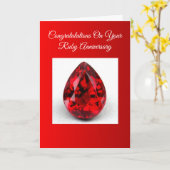 ルビパーソナライズされたー40結婚周年 カード (黄色い花)