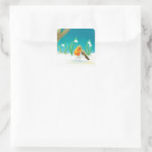 ルビンの鳥とスノードロップのイラスト スクエアシール (バッグ)