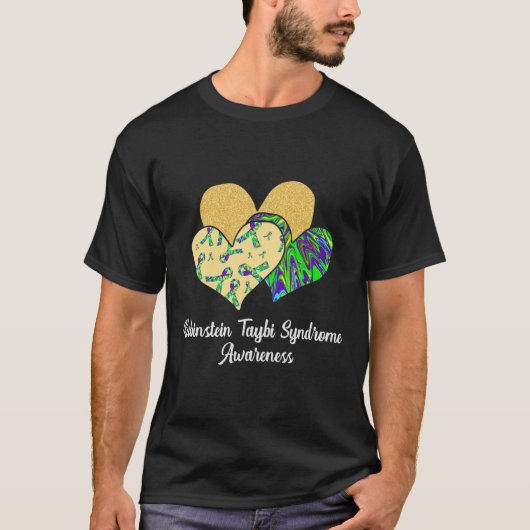 ルビンスタインタイビ症候群認識度Rtsハートと Tシャツ (正面)