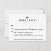 ルビンレッドポストボックスのウェディング 出欠カード (裏面)