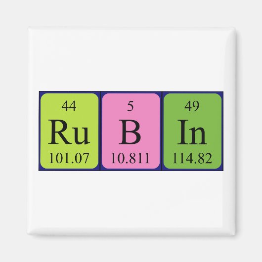 ルビン周期表名磁石 マグネット (正面)
